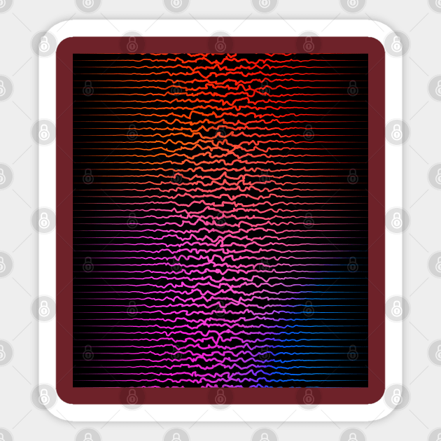 Colorful sound waves, curved lines Sticker by BumbleBambooPrints